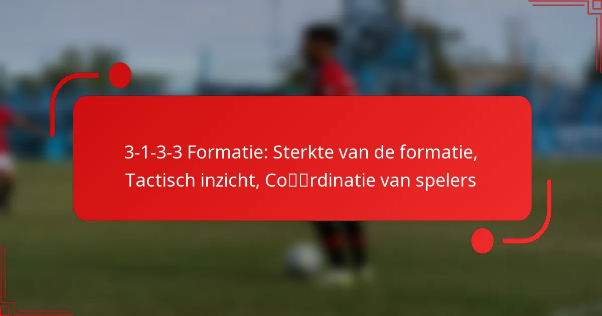 3-1-3-3 Formatie: Sterkte van de formatie, Tactisch inzicht, Coördinatie van spelers