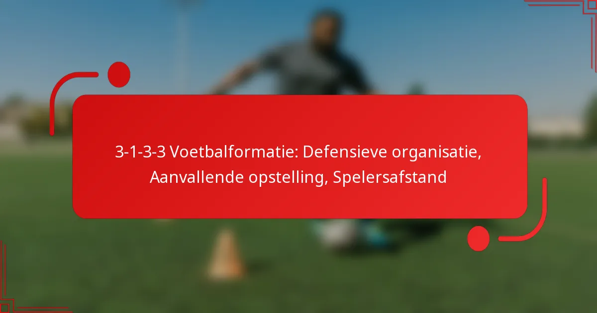 3-1-3-3 Voetbalformatie: Defensieve organisatie, Aanvallende opstelling, Spelersafstand