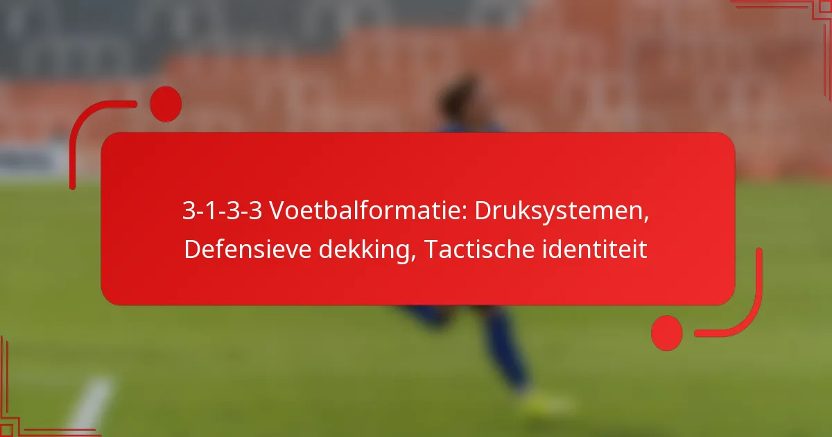 3-1-3-3 Voetbalformatie: Druksystemen, Defensieve dekking, Tactische identiteit