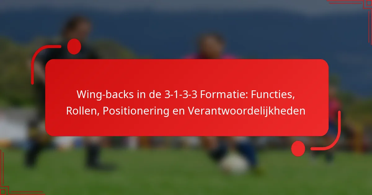 Wing-backs in de 3-1-3-3 Formatie: Functies, Rollen, Positionering en Verantwoordelijkheden