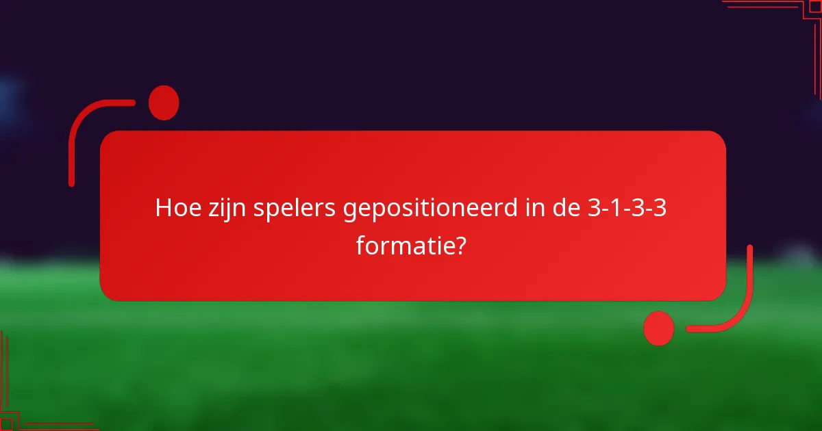 Hoe zijn spelers gepositioneerd in de 3-1-3-3 formatie?